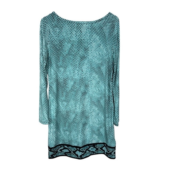 Michael Michael Kors Dresses & Skirts - Michael Michael Kors Teal Snake Print Long Sleeve Dress Medium